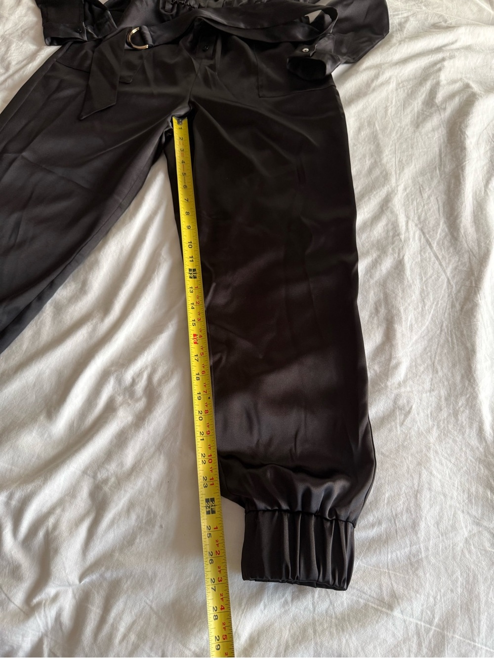 INC International Concepts Black Satin Utility Jogger Jumpsuit Size 6 NWOT - Picture 8 of 11